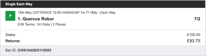 Bookie Profit Matrix - Winner 1 - 15/05/2023